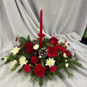 Christmas Candle Centerpiece Flower Bouquet