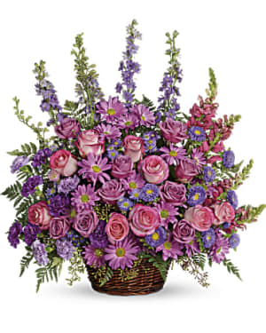 GRACIOUS LAVENDER BASKET DX Flower Bouquet