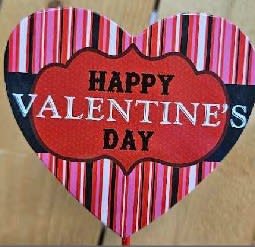 Wooden Valentines Hearts Flower Bouquet