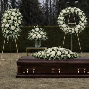 White Flower Funeral Set Flower Bouquet