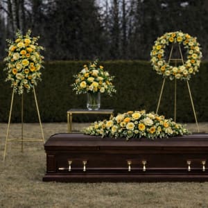 Yellow Flower Funeral Set Flower Bouquet