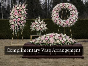 Pink & White Flower Funeral Set