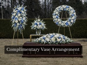 Blue & White Flower Funeral Set