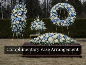 Blue & White Flower Funeral Set