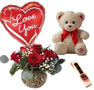 Modern Red Rose Bubble Flower Bouquet