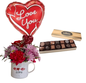 Love You Always Mug Valentine Flower Bouquet