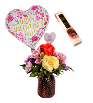 Happy Heart Valentine Flower Bouquet