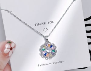 Silver Necklaces Flower Bouquet