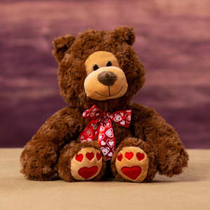 8" Paw Print Heart Bear Flower Bouquet