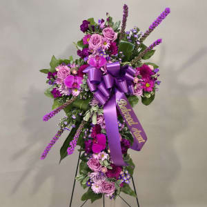 PURPLE GARDEN CROSS STAND Flower Bouquet