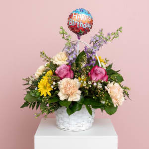 Birthday Basket Flower Bouquet