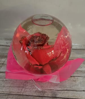 Glittered Rose Globe Flower Bouquet