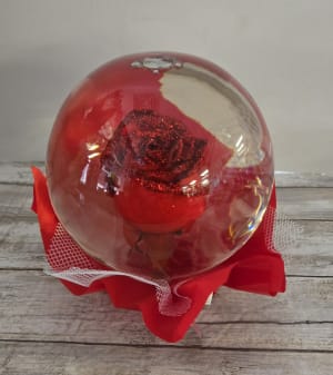 Glittered Rose Globe Flower Bouquet