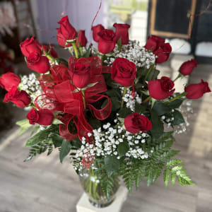 Two Dozen Roses Tall Vase for Reading MA flower delivery