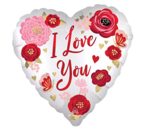 9" I Love you Balloons Flower Bouquet