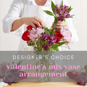 VALENTINE MIX VASE ARRANGEMENT - A FLORIST ORIGINAL Flower Bouquet