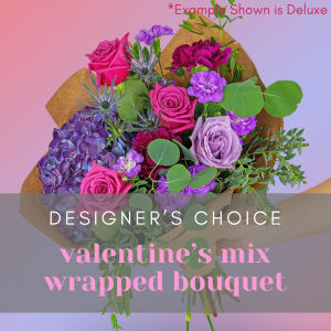 VALENTINE MIX WRAPPED BOUQUET - A FLORIST ORIGINAL