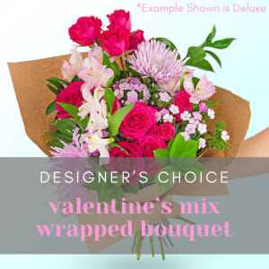 VALENTINE MIX WRAPPED BOUQUET - A FLORIST ORIGINAL