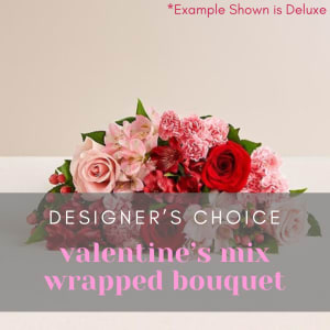 VALENTINE MIX WRAPPED BOUQUET - A FLORIST ORIGINAL