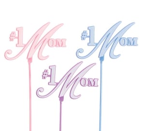 #1 Mom Plant Pick Flower Bouquet