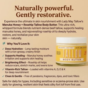 Manuka Honey + Rosehip Tallow Body Butter