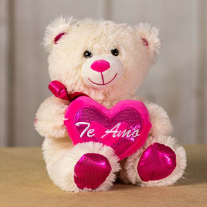 12" Cuddly "Te Amo" Bear Pair Flower Bouquet