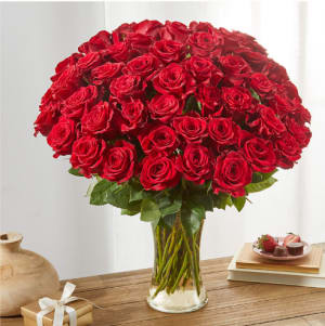 Long Stem Red Roses Flower Bouquet