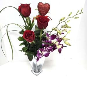 Orchid Rose Bud vase Flower Bouquet