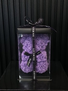 Rose Bear Purple Flower Bouquet