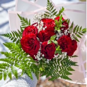 Valentine Roses Wrap Flower Bouquet