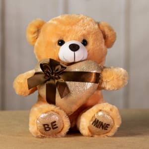 11" Heart of Gold Bear Flower Bouquet