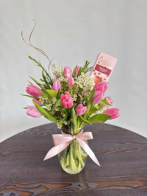 Timeless Tulips w/ Chocolate Flower Bouquet