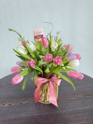 Timeless Tulips w/ Chocolate Flower Bouquet