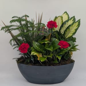 Large Oval Dish Garden Flower Bouquet