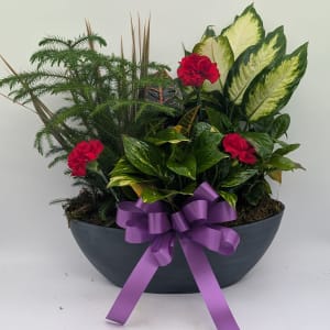 Large Oval Dish Garden Flower Bouquet