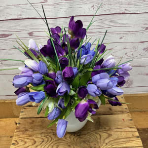 Velvet Morning Tulip Pitcher Silk (Artificial) Arrangement