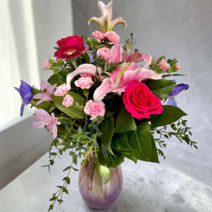 Enchanted Amethyst & Rose Flower Bouquet