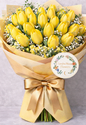 Yellow Tulips Blooms Flower Bouquet