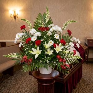 Eternal Tribute Red and White Traditional Arrangement