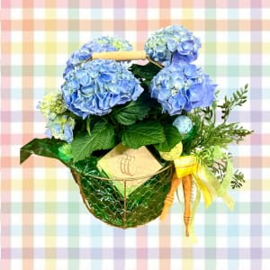 Hydrangea Easter Basket Flower Bouquet