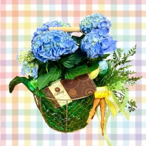 Hydrangea Easter Basket Flower Bouquet