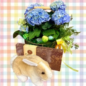 Hydrangea Easter Basket Flower Bouquet