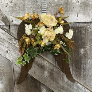 Metal Wings with Silk (Artificial) Floral Accents Flower Bouquet