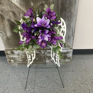 Metal Wings with Silk (Artificial) Floral Accents Flower Bouquet