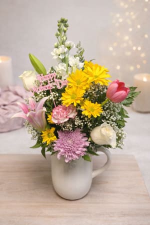 Mothers Day Garden Pitcher Flower Bouquet
