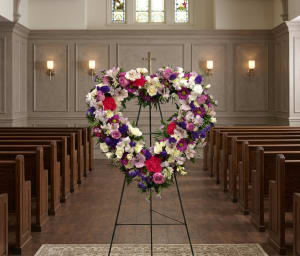 Open Heart Easel Spray Flower Bouquet