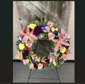 Warm Thoughts Standing Easel Wreath