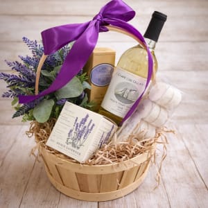 Lovely Lavender Gift Basket Flower Bouquet
