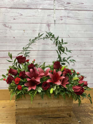 Red Sympathy Arrangement for Keepsake Item