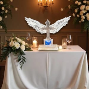 Display Cross with Wings Flower Bouquet